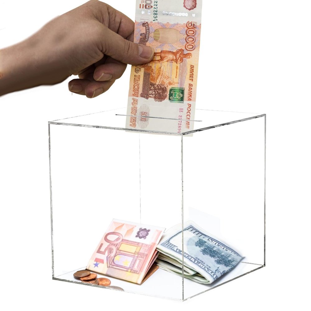 Acrylic Piggy Bank, Unopenable Clear Banks Boxes, Large Capacity Square Money Saving Box, Unbreakable Transparent Saving Banks, Square Acrylic Money Box, for Adults and Kids