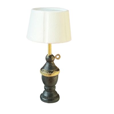 Abaodam Miniature Dollhouse Lamp 1:12 Scale White Wooden Table Light for Doll House Accessories, Small Retro Desk Lamps for Tiny Home Room Decor Photo Props