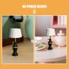 Abaodam Miniature Dollhouse Lamp 1:12 Scale White Wooden Table Light for Doll House Accessories, Small Retro Desk Lamps for Tiny Home Room Decor Photo Props view 4
