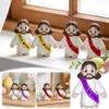 50PCS Little Jesus Figures  Rubber Mini Jesus Figurines in Bulk Christian Doll Tiny Statues Jesus Loves You Figures for Hide and Seek Easter Egg Fillers Egg Hunt Religious Party Favors (Blue) view 2