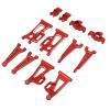 Aluminum Alloy RC Car Suspension Arm Set, Front Rear Swing Arms with Steering Cup and Axle Holder, Upgraded Replacement Parts for MJX 14210 14209 1/14 Scale RC Vehicles (Red) view 2
