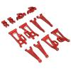 Aluminum Alloy RC Car Suspension Arm Set, Front Rear Swing Arms with Steering Cup and Axle Holder, Upgraded Replacement Parts for MJX 14210 14209 1/14 Scale RC Vehicles (Red) view 4