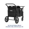 Keenz MOOV 4-Passenger All-Terrain Stroller Wagon with Reclining Seats, Built-in Cooler, Push/Pull Handle, Rubber Wheels, and Activity Tray  Foldable Wagon for Four Kids, Black view 2