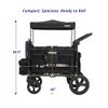 Keenz MOOV 4-Passenger All-Terrain Stroller Wagon with Reclining Seats, Built-in Cooler, Push/Pull Handle, Rubber Wheels, and Activity Tray  Foldable Wagon for Four Kids, Black view 4