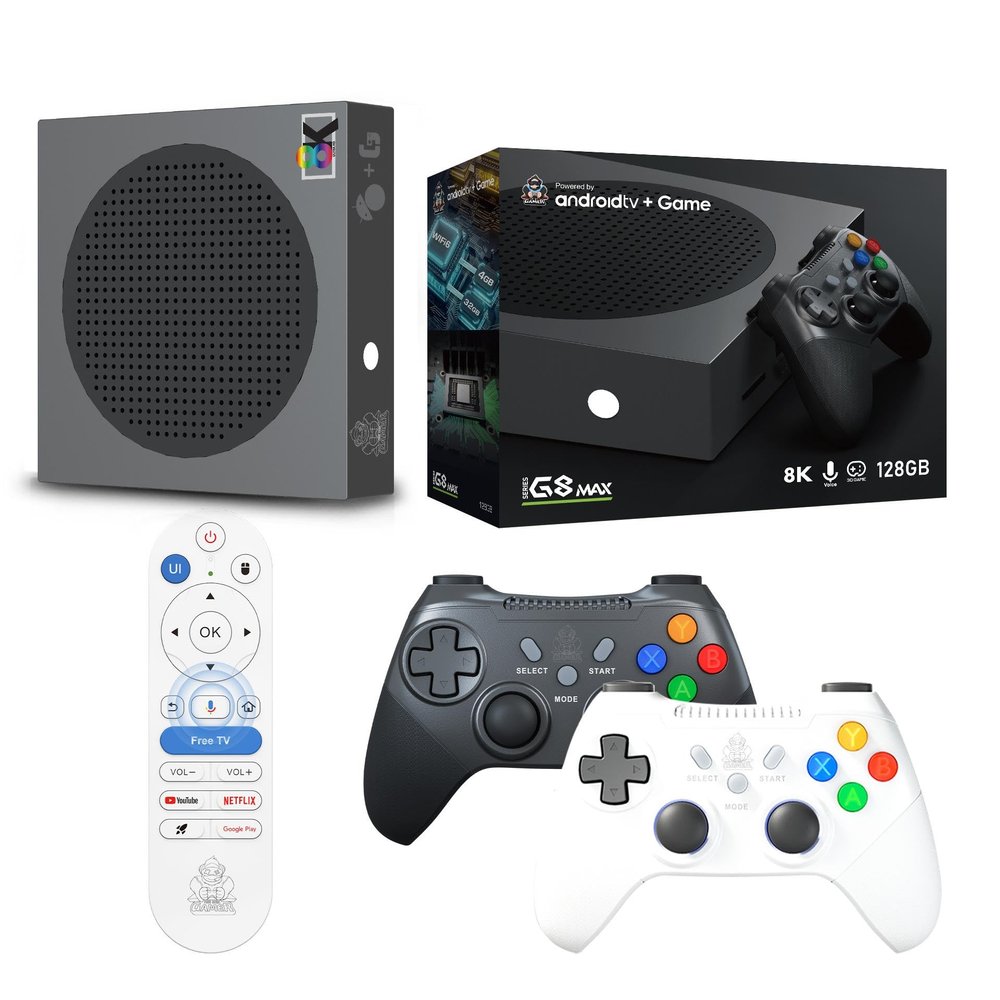 G8 MAX Game Box 4K HD TV Game Stick Video Game Console Built in Retro Games Portable Game Player Wireless Gamepad128G 69000+Games
