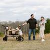 Keenz MOOV 4-Passenger All-Terrain Stroller Wagon with Reclining Seats, Built-in Cooler, Push/Pull Handle, Rubber Wheels, and Activity Tray  Foldable Wagon for Four Kids, Mocha view 2