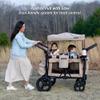 Keenz MOOV 4-Passenger All-Terrain Stroller Wagon with Reclining Seats, Built-in Cooler, Push/Pull Handle, Rubber Wheels, and Activity Tray  Foldable Wagon for Four Kids, Mocha view 4