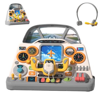 Airplane Cockpit Simulator Toy - Realistic Game of Cockpit | Realistic Interactive Airplanes Toy with Lights and Sound for Kids | For Boys and Girls Kindergarten Nursery Int