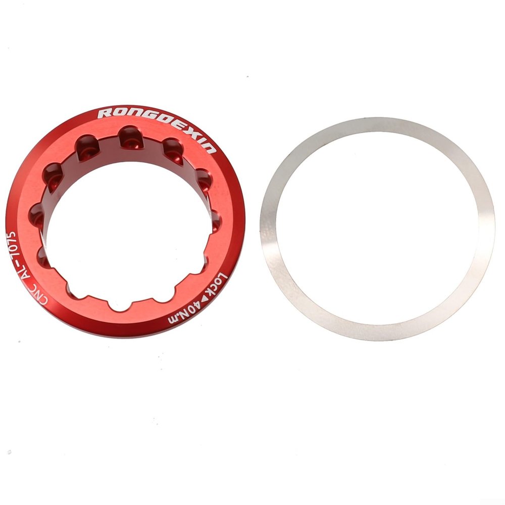 12 Speed Freewheel Lock Cover for Series M6100 M7100 M8100, For CNC Machined Aluminum Alloy Cassette Hub Body Component, Black(Red)