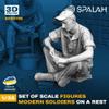 SPALAH 30735 1/35 Set of Figures Modern Soldiers on a Rest 3D Printed Resin kit Scale Model/Replica view 3