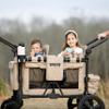 Keenz MOOV 2-Passenger All-Terrain Stroller Wagon with Reclining Seats, Cooler Bin, Push/Pull Handle, and Rubber Wheels  Foldable Wagon for Kids and Toddlers, Mocha view 2