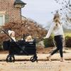 Keenz Viva 2-Passenger Compact Foldable Stroller Wagon with Canopy, Hybrid Push Pull Handle, EVA Wheels, and Storage  Lightweight Stroller Wagon for Toddlers and Kids, Black view 4