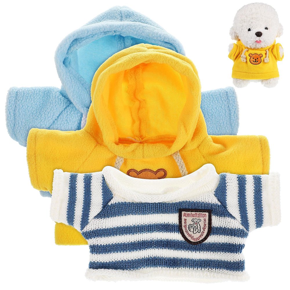 Gatuida 3pcs Bear Clothes Outfit Fit 15.8 Inch Bears Stuffed Animal Clothes Mini Sweater Hoodie Cute Stuffed Animal Outfit Clothing Small Plush Doll Costume