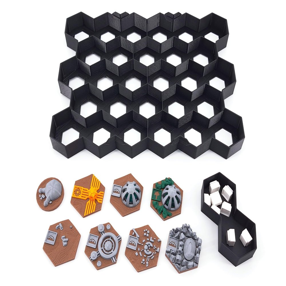 3D Tiles for Terraforming Mars Board Game - Prelude 2 & Automa Upgrade Pack (Color Scheme B & Storage)
