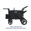 Keenz MOOV 2-Passenger All-Terrain Stroller Wagon with Reclining Seats, Cooler Bin, Push/Pull Handle, and Rubber Wheels  Foldable Wagon for Kids and Toddlers, Black view 2