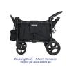 Keenz MOOV 2-Passenger All-Terrain Stroller Wagon with Reclining Seats, Cooler Bin, Push/Pull Handle, and Rubber Wheels  Foldable Wagon for Kids and Toddlers, Black view 3