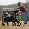 Keenz Viva 4-Passenger Compact Stroller Wagon for Kids with Foldable Frame, Push/Pull Handle, EVA Wheels, and Mosquito Net Canopy  Lightweight Wagon for Families, Green view 2