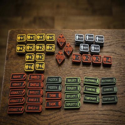 48-Piece Token Set Compatible with Riftbound TCG | Premium Gameplay Markers with Storage Case | Damage, Stun, Buff & Keyword Counters