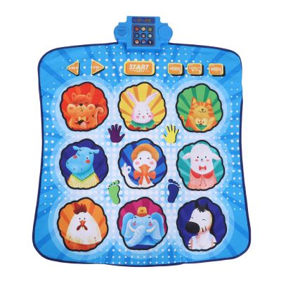 SPYMINNPOO Music Dance Mat, Thick Ethenyl Non Slip Foldable Electronic Playmat with Built in Music and 80 Sounds for Kids (Blue)