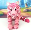 3D Printed Tiger, 12 Inches Articulated Jungle Wild Animal Toy, Home Office Executive Desk Decoration AT001-PINK-LARGE view 1