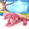 3D Printed Tiger, 12 Inches Articulated Jungle Wild Animal Toy, Home Office Executive Desk Decoration AT001-PINK-LARGE view 3