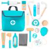 UMU Wooden Mini Doctor Kit for Kids 14 pcs Medical Playset for Toddlers with Stethoscope, Syringe, Doctor Bag, Blood Pressure Cuff & More Pretend Play Set for Boys and Girls Ages 3 4 5 6 view 1