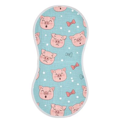 Emelivor Funny Pigs Blue Pattern Muslin Burp Cloths for Baby Super Soft Baby Burp Cloths Absorbent Baby Washcloths Towel Burp Bibs Burping Spit Up Rags for Newborn Girls Boys Babies