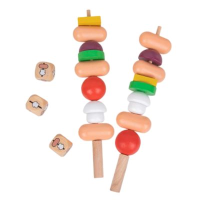 BBQ Food Toy Set - Reusable Educational Pretend Playset,Wooden Barbecue Skewers | for Kids Boys Birthday Christmas Easter Bedroom Living Room Kitchen Indoor
