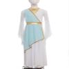 Fldy Greek Toga Costume for Girls Ancient Greece Mythos Themed Outfit Roman Nobility Cosplay Costume Light Blue 8 Years view 2