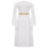 Fldy Greek Toga Costume for Girls Ancient Greece Mythos Themed Outfit Roman Nobility Cosplay Costume Light Blue 8 Years view 3