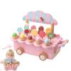 Ice Cream Shop Game | Wooden Trolley for Symbolic Play Fun and Imaginative - Kitchen Toy Ice Cream Shop For Kids,For Supermarket Restaurant Kitchen Grocery Picnic C view 1