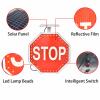 24" Solar Power Stop Flashing Traffic Signs, Engineering Reflective Aluminum Octagon Traffic Signs with Blinking LEDs, Aluminum Illuminated Light Traffic Road Warning Sign view 3