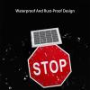 24" Solar Power Stop Flashing Traffic Signs, Engineering Reflective Aluminum Octagon Traffic Signs with Blinking LEDs, Aluminum Illuminated Light Traffic Road Warning Sign view 4