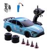 1:20 Scale 4WD RC Drift Car, 2.4GHz Remote Control Racing Car with LED Lights, with Interchangeable Racing & Drift Tires, High Speed LED Light Vehicle for Adults and Hobbyists Blue view 1