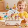 Ice Cream Shop Game - Wooden Trolley for Fun and Imaginative Symbolic Play | Role Play Ice Cream Shop for Supermarket Restaurant Kitchen Grocery view 2