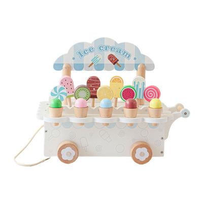 Genrico Ice Cream Shop Toy - Wooden Pretend Play - Children's Dessert Kitchen Toys - for Birthday Parties, Boys and Girls Ages 3 to 6 Years, Kitchen, Supermarket and Picnic