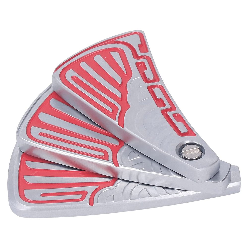 BAFOVY Folding Fan Slider Toy, 3 Layer Double Track Magnetic Push Fidget Toy for Stress Relief, with Stainless Steel Ergonomic Design for Adults Office Home Travel (Red)