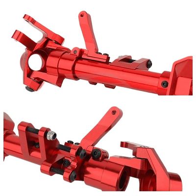 Aluminum Alloy Front Axle and Body Short Link Connector Servo Mount for 1/6 RC Crawler Axial SCX6 Car DIY Metal Upgrade Parts(Blue)