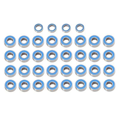 36pcs Full Sealed Steel Bearing Kit for Tamiya GF-02 Chassis, Smooth Drive & Dust Proof Upgrade Set