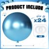 KALOR Metallic Blue Balloons 18 Inch 24 Pack Matte Helium Latex Round Balloons for Birthday Wedding Graduation Bridal Shower Baby Shower Party Decorations view 2