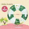 Large Inflatable Pool Floats with Handles for Adults- Pool Floaties Pool Tubes Swim Rings with Gold Sequins Inflatable Pool Float for Swimming Pool Party Lake Beach Adults (Green Stripes) view 2