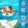 Large Inflatable Pool Floats with Handles for Adults- Pool Floaties Pool Tubes Swim Rings with Gold Sequins Inflatable Pool Float for Swimming Pool Party Lake Beach Adults (Green Stripes) view 3