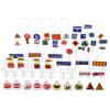 OATIPHO 56pcs Traffic Sign Toys, Mini Road Signs and Traffic Light Toy Set for Children Safety Education Plaything Train Table Accessories, Car Garage Playing, view 1