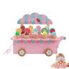 Ice Cream Set For Kids | Wooden Trolley Pretend Play Set | Children's Ice Cream Counter,For Birthday Parties, Boys And Girls From 3 To 6 Years, Kitchen, Supermarket view 1