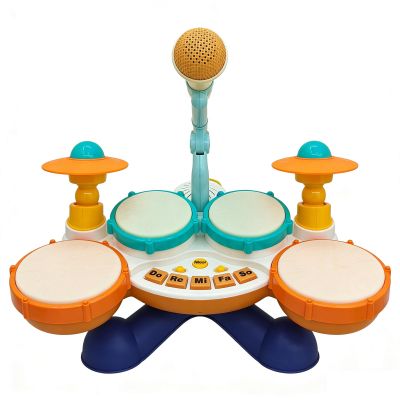 Boys Drum Set, Portable Adjustable Kit, Interactive Musical Instrument Toy, Play Drum for Children Girls Preschool Daycare Home Travel Halloween Party, Lightweight, Easy Setup for Music Learning