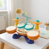Boys Drum Set, Portable Adjustable Kit, Interactive Musical Instrument Toy, Play Drum for Children Girls Preschool Daycare Home Travel Halloween Party, Lightweight, Easy Setup for Music Learning view 2