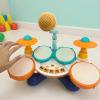 Boys Drum Set, Portable Adjustable Kit, Interactive Musical Instrument Toy, Play Drum for Children Girls Preschool Daycare Home Travel Halloween Party, Lightweight, Easy Setup for Music Learning view 3
