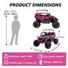 12V Kids Electric Truck, Remote Control Ride-On Car with Front/Rear Shock Suspension, 2-Seater UTV, Built-in Music Player & Flashlights, for Indoor/Outdoor Use Ages 3-6. (Magenta) view 2