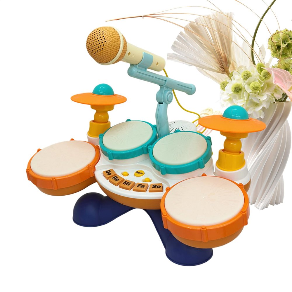 Boys Drum Set | 15.35 X 9.44 X 12.99 Inch Drums Set Musical Instruments | Small Drum Toy | for Children Boys Girls Preschool Daycare Home Classroom Play Travel Halloween Party