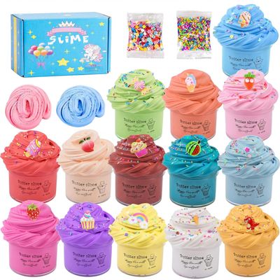 14 Pack Slime Kit Super Mini Butter Slime, Different Kinds of Color Scented Funny Slimes, Soft and Non-Sticky for Girls and Boys, Party Favor, DIY Stress Relief Toys
